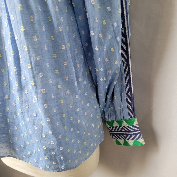 Anthropologie Verb by Pallavi Singhee Rhapsody Embroidered Beaded Boho Blouse XS - Picture 10 of 15